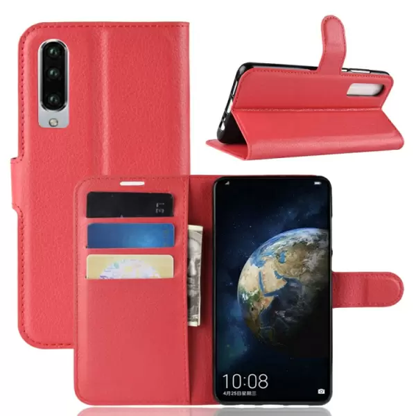 Huawei P30 nahkainen suojakotelo (punainen)