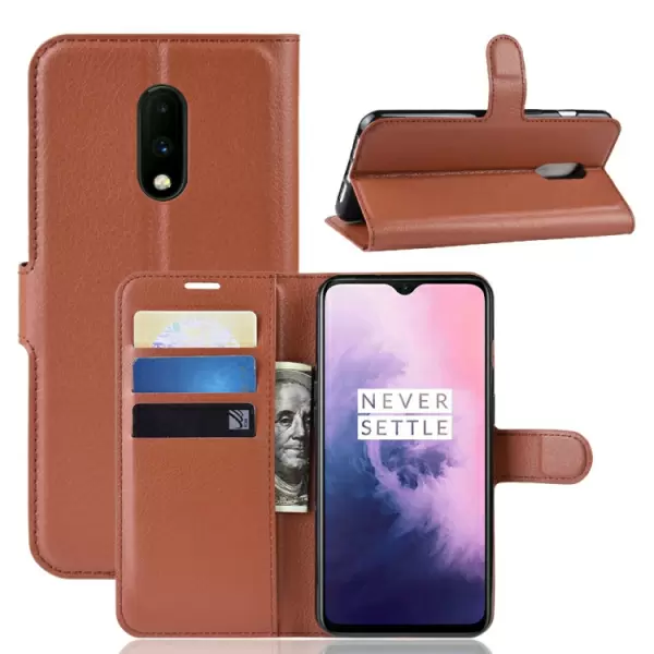 OnePlus 7 suojakotelo korttipaikoilla (ruskea)