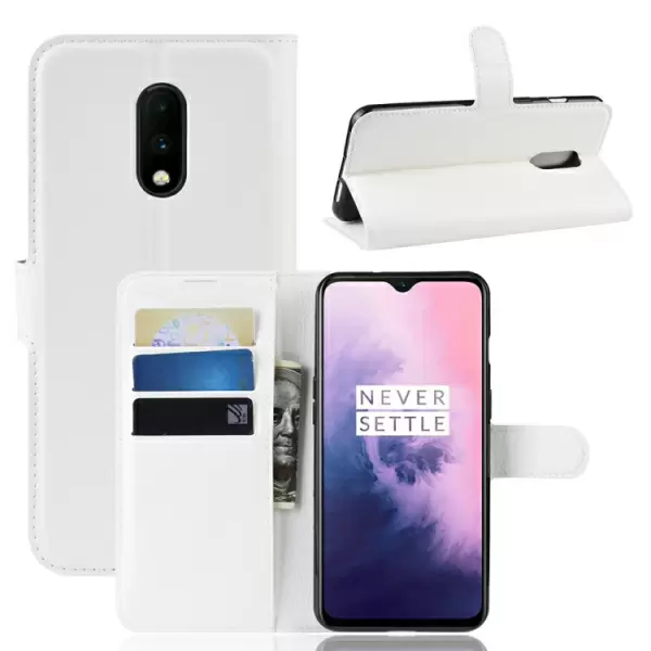 OnePlus 7 suojakotelo korttipaikoilla (valkoinen)