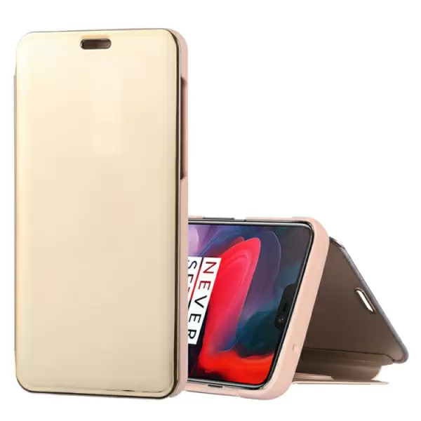OnePlus 6 vaakatasoon käännettävä suojakotelo (Kulta)