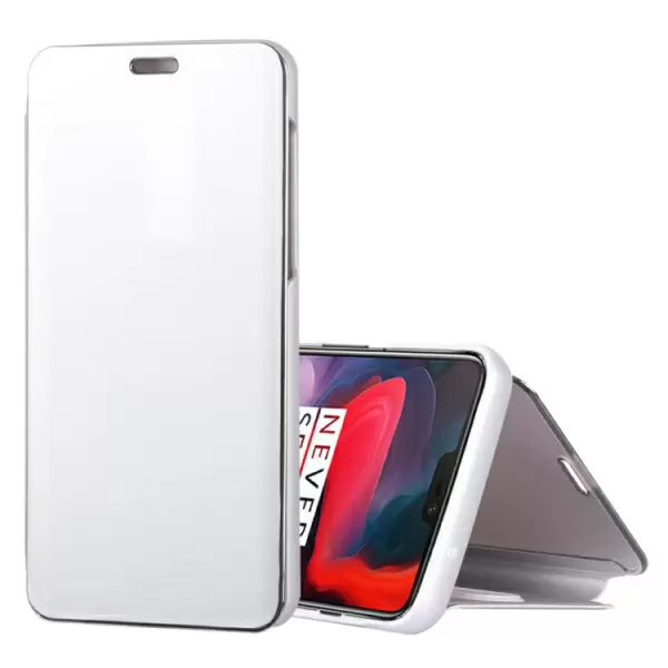 OnePlus 6 vaakatasoon käännettävä suojakotelo (Hopea)
