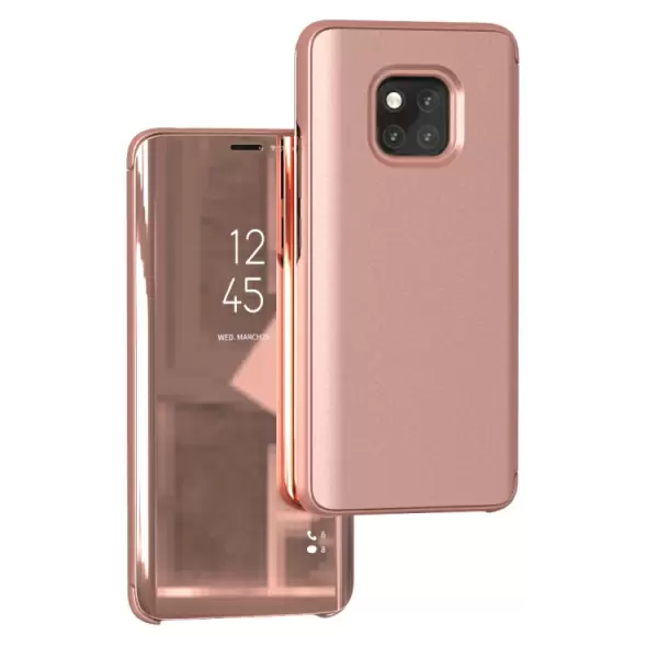 Huawei Mate 20 Pro kiiltävä käännettävä suojakotelo (Ruusukulta)
