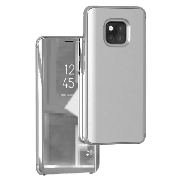 Huawei Mate 20 Pro kiiltävä käännettävä suojakotelo (Hopea)