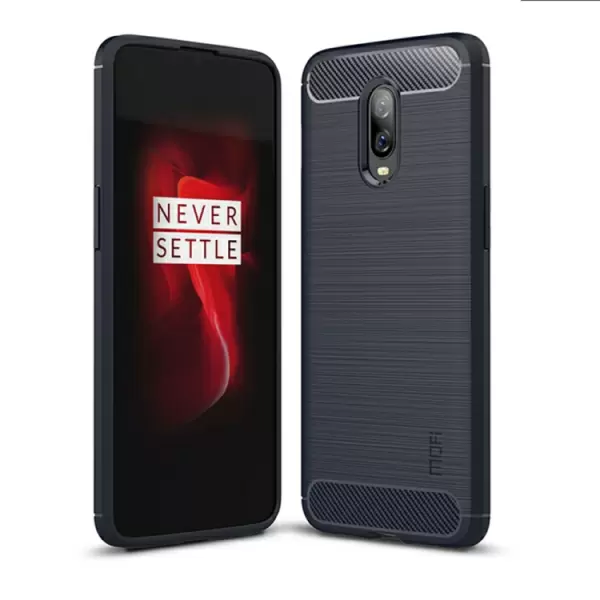 OnePlus 6T hiilikuitu suojakuori (Sininen)