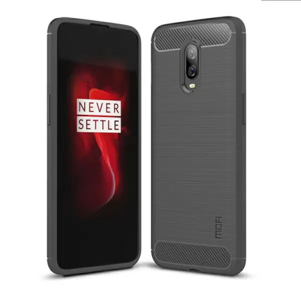 OnePlus 6T hiilikuitu suojakuori (Harmaa)