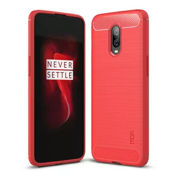 OnePlus 6T hiilikuitu suojakuori (Punainen)