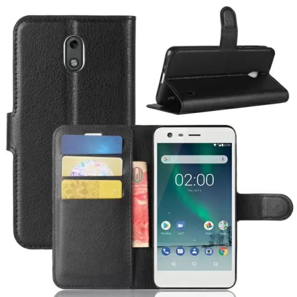 Nokia 2 nahkakotelo (musta)