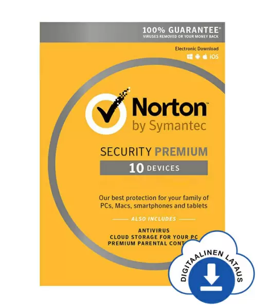 Norton Security Premium 10 laite / 2 vuotta - Aktivointikoodi sähköpostitse