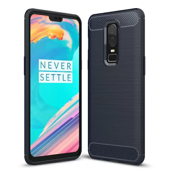 OnePlus 6 hiilikuitu suojakuori (tummansininen)