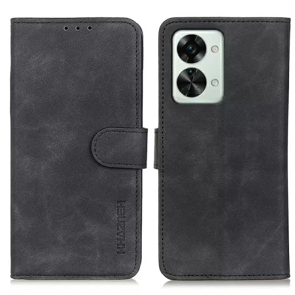 OnePlus Nord 2T 5G tekonahkainen suojakotelo - musta