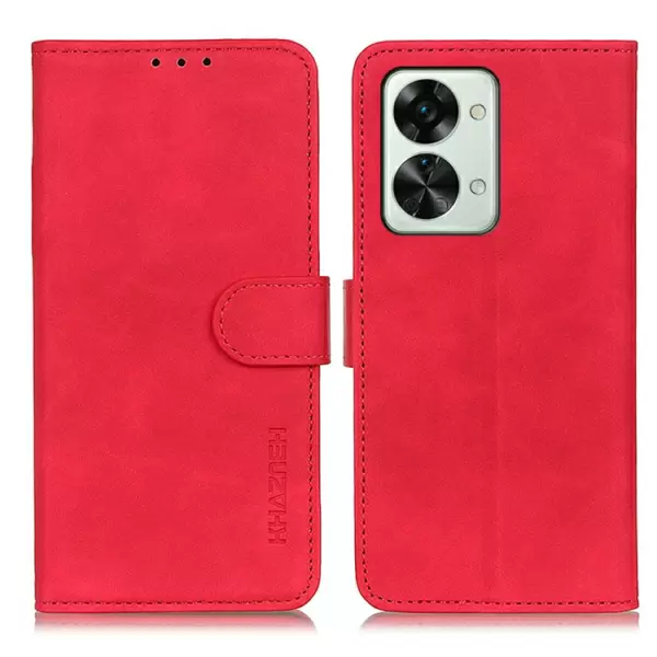 OnePlus Nord 2T 5G tekonahkainen suojakotelo - punainen