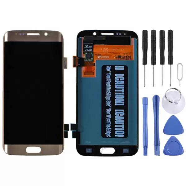 Galaxy S6 Edge alkuperäinen LCD-näyttö ja kosketusnäyttö (Kulta)