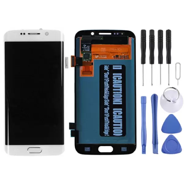 Galaxy S6 Edge alkuperäinen LCD-näyttö ja kosketusnäyttö (Valkoinen)