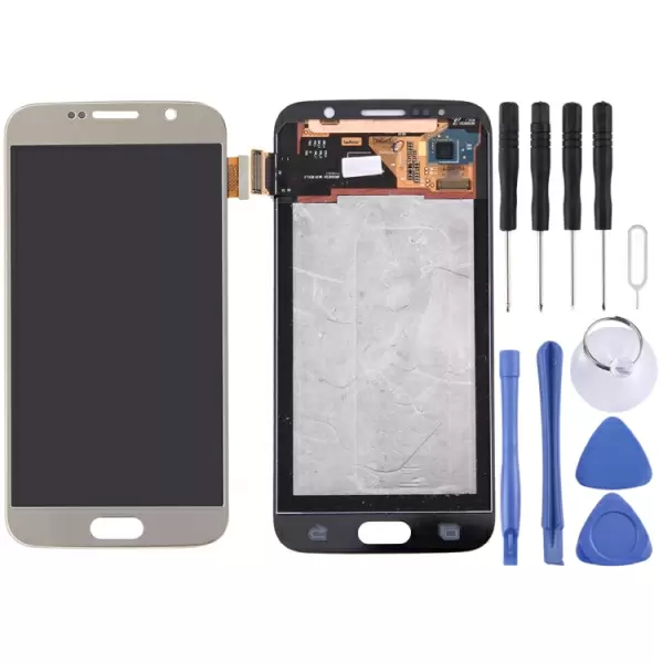 Galaxy S6 alkuperäinen LCD-näyttö ja kosketusnäyttö (Kulta)