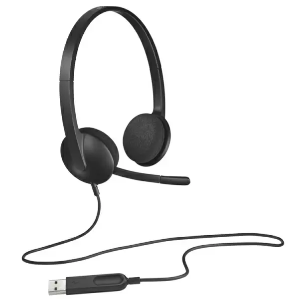 Logitech H340 Stereo USB-kuulokemikrofoni, musta väri & kristallinkirkas digitaalinen ääni