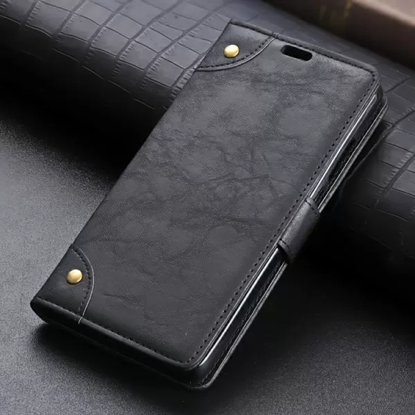 Nokia 6.1 Plus nahkainen suojakotelo  (Musta)