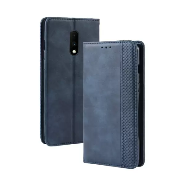 OnePlus 7 nahkainen suojakotelo (sininen)