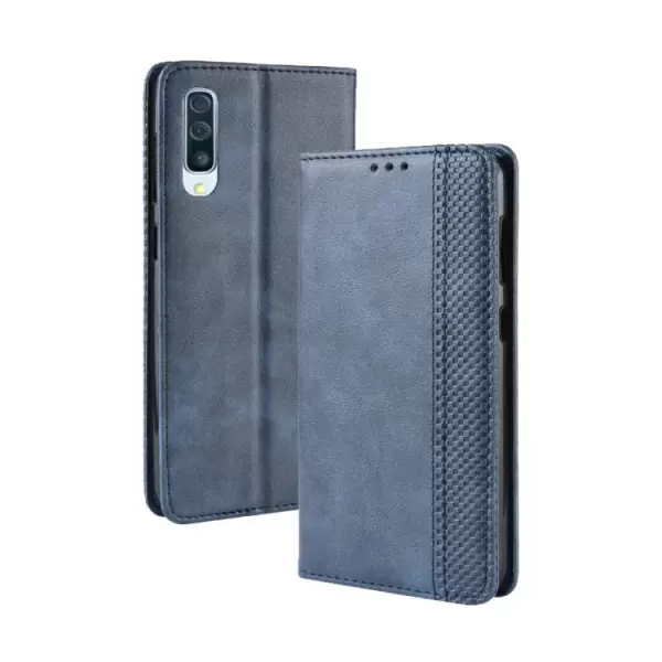 Samsung Galaxy A70 nahkainen suojakotelo (sininen)