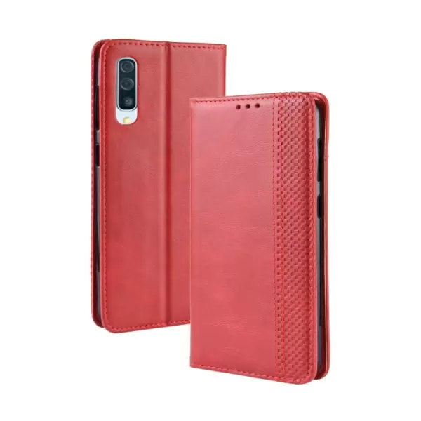 Samsung Galaxy A70 nahkainen suojakotelo (punainen)
