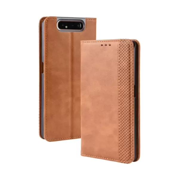 Nahkakotelo Samsung Galaxy A80 / A90 (ruskea)