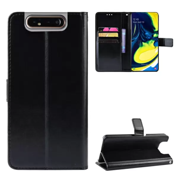 Samsung Galaxy A80 nahkainen suojakotelo (musta)