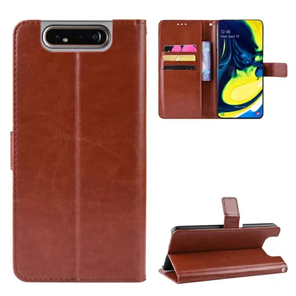 Samsung Galaxy A80 nahkainen suojakotelo (ruskea)