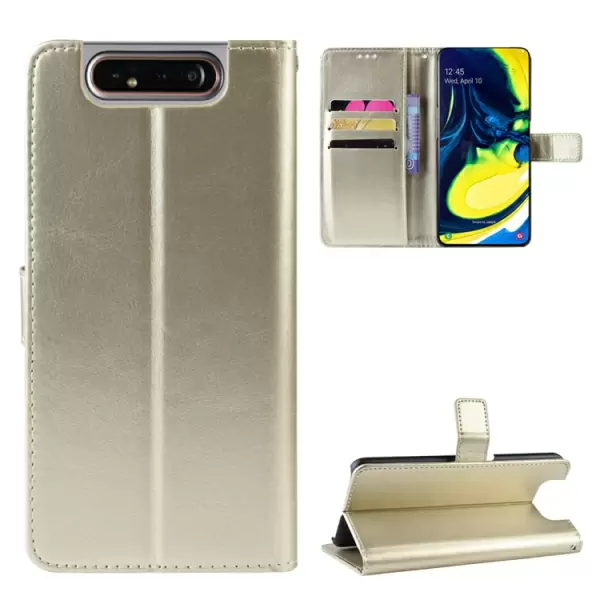 Samsung Galaxy A80 nahkainen suojakotelo (kulta)