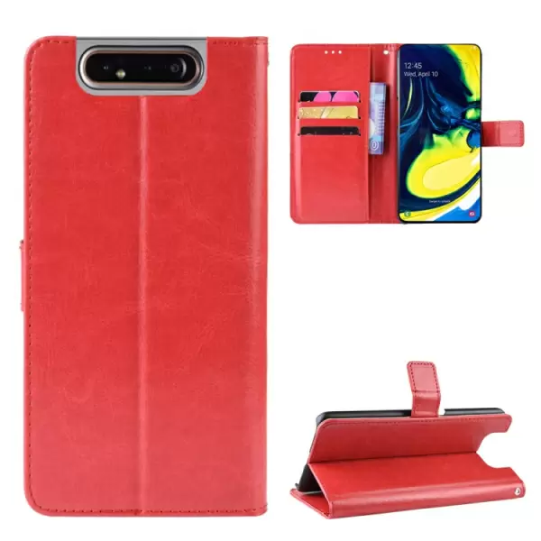 Samsung Galaxy A80 nahkainen suojakotelo (punainen)