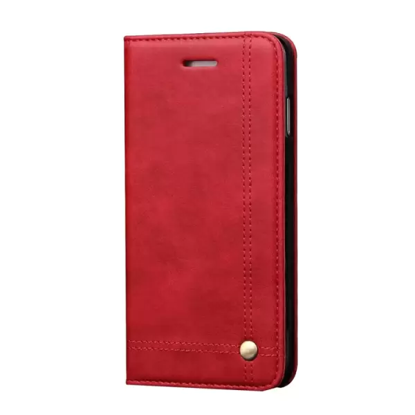 iPhone 6 / 6s retrotyylinen suojakotelo magneettisella lukolla (Punainen)