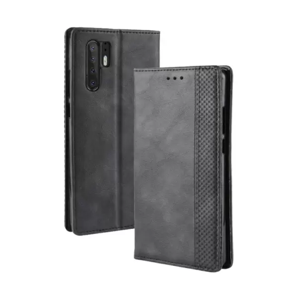 Huawei P30 Pro nahkainen suojakotelo (musta)