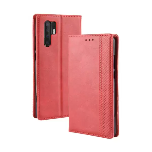 Huawei P30 Pro nahkainen suojakotelo (punainen)
