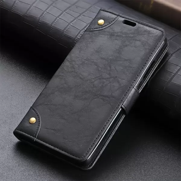 Nokia 3.1 Plus nahkainen suojakotelo (Musta)