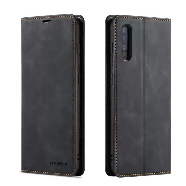 Samsung Galaxy A50 nahkainen kotelo (musta)