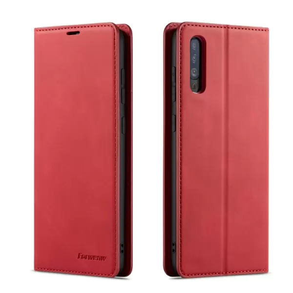 Samsung Galaxy A50 nahkainen kotelo (punainen)