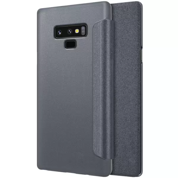 Samsung Galaxy Note 9 mattapintainen nahkakotelo (Musta)