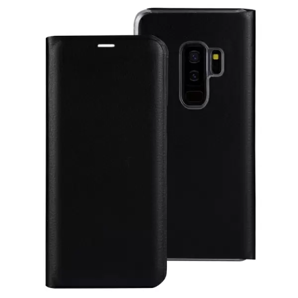 Samsung Galaxy S9+ nahkakotelo (musta)