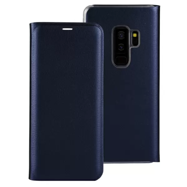 Samsung Galaxy S9+ nahkakotelo (tummansininen)