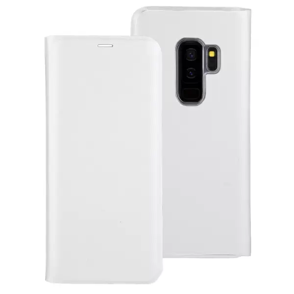 Samsung Galaxy S9+ nahkakotelo (valkoinen)
