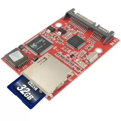 SDHC / SD-kortti SATA-sovittimeen