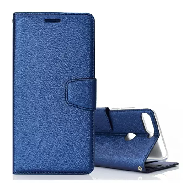 Huawei Y6 (2018) nahkainen suojakotelo (Tummansininen)