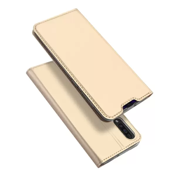 Samsung Galaxy A50 nahkainen suojakotelo (kulta)