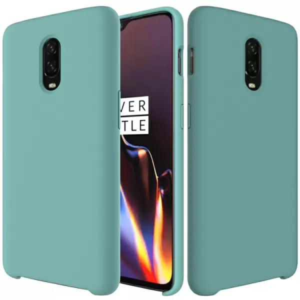 OnePlus 6T yksivärinen silikonisuojakotelo (Vihreä)