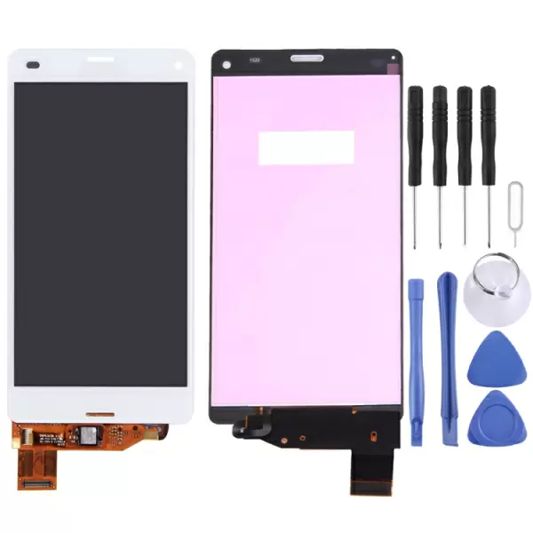 Sony Xperia Z3 Compact LCD näyttö ja kosketusnäyttö (valkoinen)