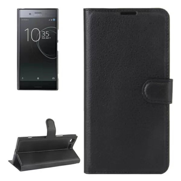 Sony Xperia XZ Premium nahkainen suojakotelo (musta) 