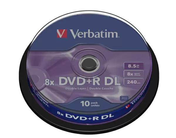 Verbatim DVD+R Double Layer 8.5Gt Matt Silver 8x, 10 kpl spindle 