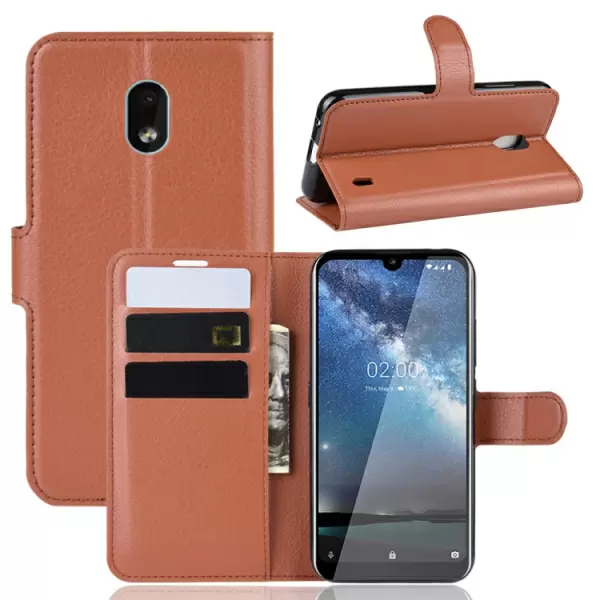 Nokia 2.2 nahkainen suojakotelo (ruskea) 