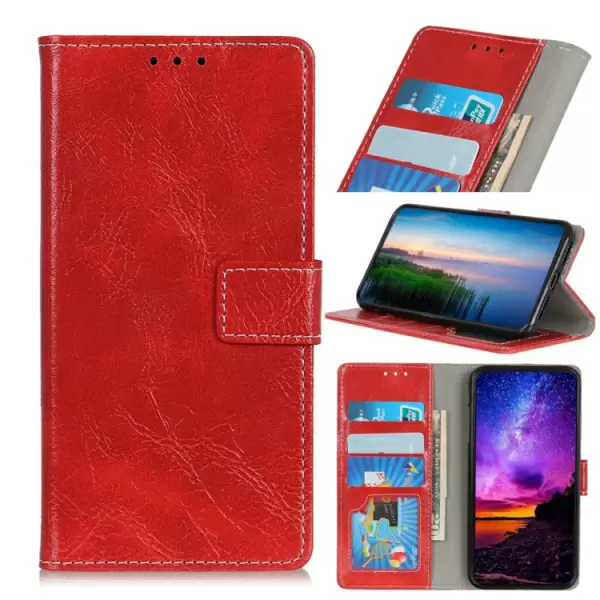 Samsung Galaxy Note10 nahkainen suojakotelo (punainen)