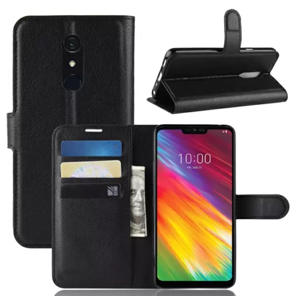 LG G7 Fit - nahkainen suojakotelo (musta) 