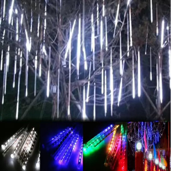 8kpl Meteor Rain LED-sisustusvaloja valkoinen 20 cm