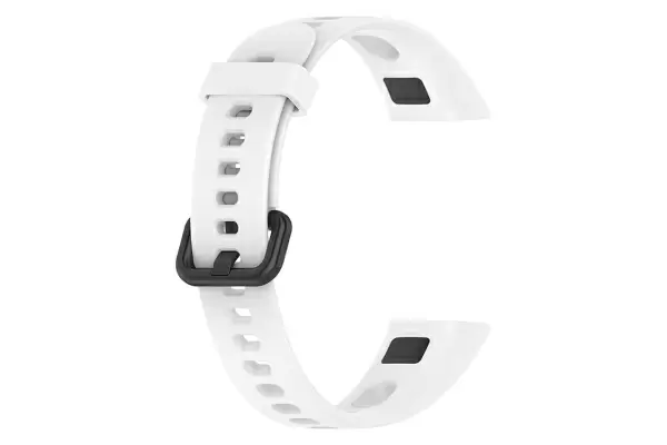 Huawei Band 4 - Silikoniranneke, säädettävä vaihtoranneke - valkoinen